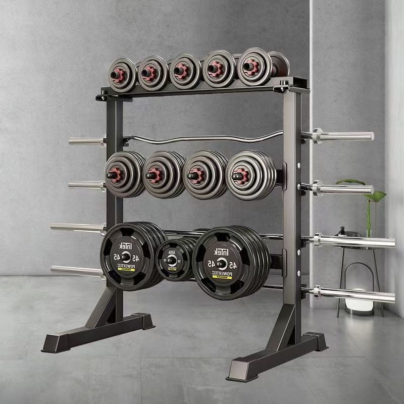 Fitness Equipment - スチール製ワークアウトベンチ＆ラックセット、ダンベル＆バーベル収納、エクササイズ器具整理、ジムや自宅でのフィットネス用具