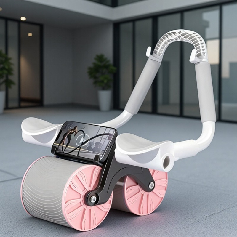 Ab Roller Wheel With Elbow Support - 自動リバウンド機能付き、腹部圧迫、肘サポートローラー付き家庭用腹筋トレーニングツール アブローラー
