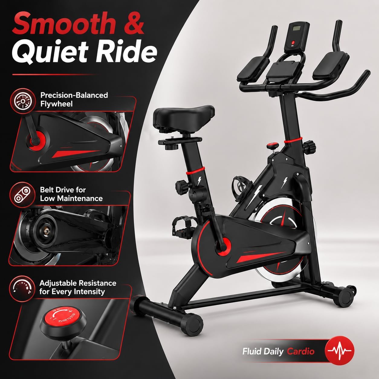 屋内用磁気式エクササイズバイク。LCDモニター付きで、負荷調 - Exercise Bike Magnetic Resistance のレビューと価格