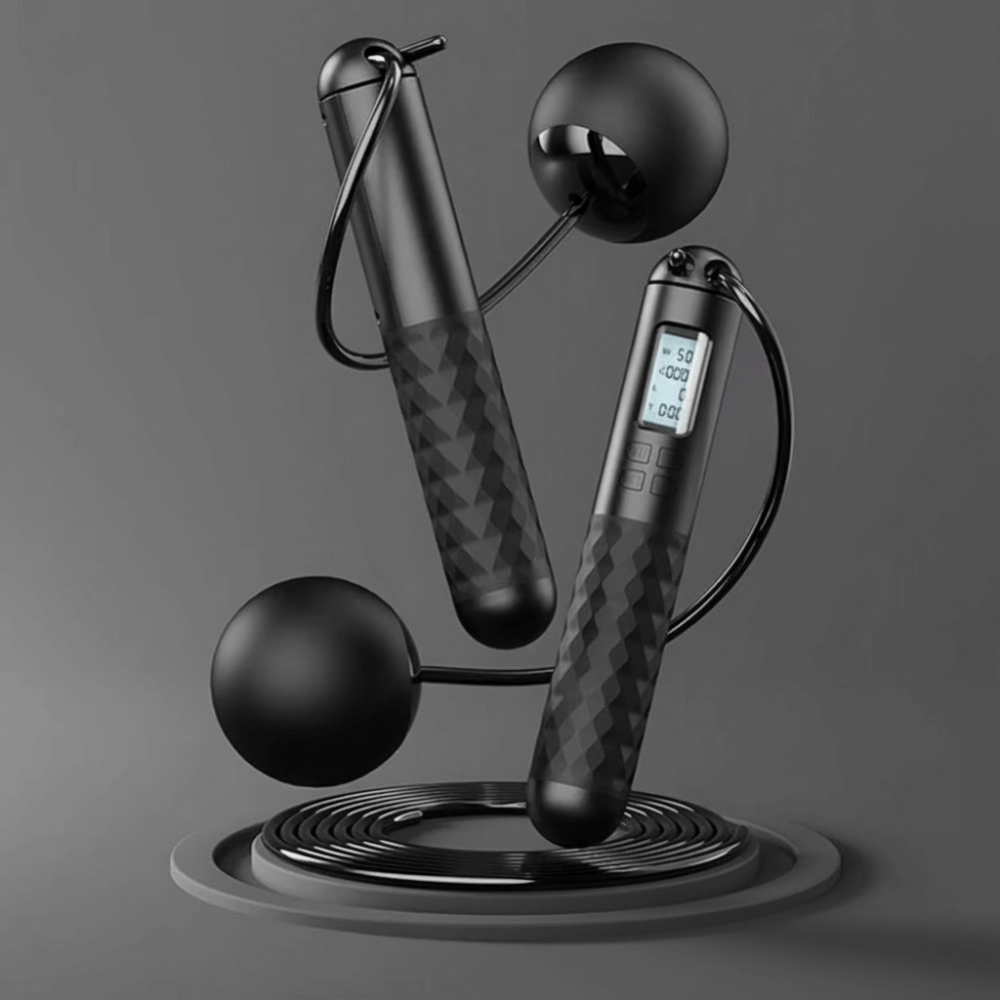 持ち運び可能なコードレス・ロープレス・ジャンプロープ。滑り止 - Smart Jump Rope Digital Counter のレビューと価格